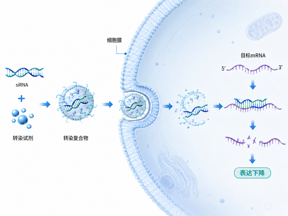 siRNA转染作用机制示意图