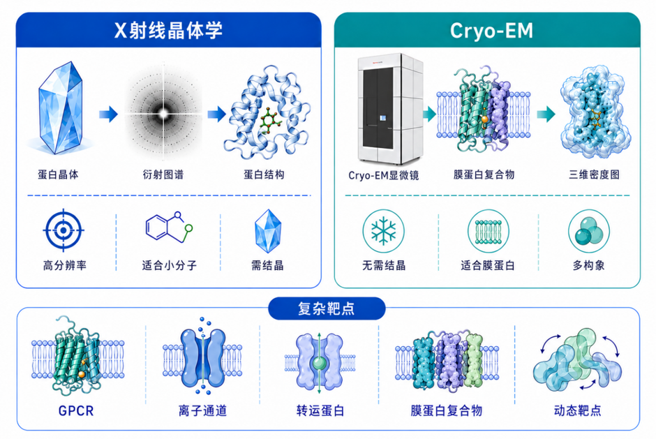 Cryo-EM与X射线晶体学提供结构解析的区别